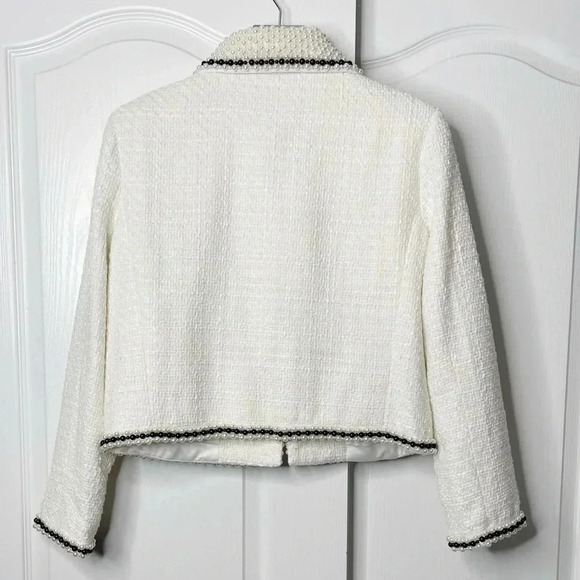 Alice + Olivia Kidman Pearl Cropped Jacket Size Large - Picture 7 of 11